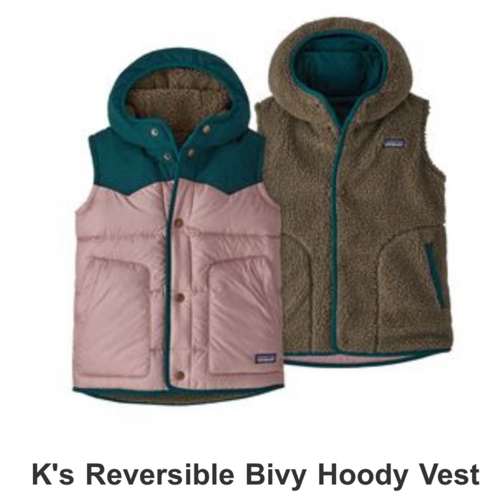 Girls Patagonia Bivy Reversible Down Vest Sz Medium